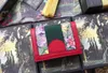 5A toppkvalitet 523155 Ophidia Card Case Short Wallet Canvas Leather Flora Print Coin Pocket Come Dust Bag Box 233h