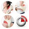 Fast Ship Home Car Electric uppvärmning Back Massage Neck Massager Pillows Cape Shiatsu Infrared Kneading Therapy Axe Shoulder Rela8212865