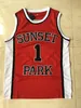 Top Quality 1 Fredro Starr Shorty Jersey Sunset Park Movie College Basketball Jerseys Blanc Red 100% Stiched Taille S-XXXL