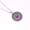 HY154 Collana con ciondolo religioso talismano rotondo con stella a cinque punte ad alta popolarità con pietra preziosa7628626