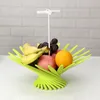Creativo pieghevole cesto di frutta ABS + piatto di frutta in acciaio inossidabile rotante vortice portafrutta porta vassoio ciotola decorazioni per la casa