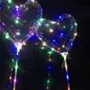 En gros LED allument des ballons étoiles en forme de coeur clair ballons Bobo avec des lumières de guirlande LED pour la décoration de fête de mariage d'anniversaire