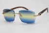 Whole Rimless 3524012 Gold Wood Glasses Unisex Sunglasses Silver Blue Yellow Lens Fashion Men CデコレーションフレームGlasse303u