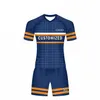 2019 Neue Design-Sublimation 100 % Polyester Uniform De Futbol Fußballtrikot Sport-Sets mit Shorts