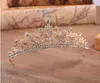 Ny guld silver bling bröllop tiara brud krona lyx kristall headpiece elegant brud hårband fest flicka prom drottning quinceanera tiara