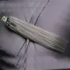 Grå hårförlängningar Loop Micro Ring Machine Made Remy Hair Extension 100% Human Hair Straight Color Micro Links 1g / s 100g