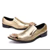 Männer Formale Hochzeit Schuhe Gold Echtes Leder Männer Kleid männlichen paty prom schuhe Mode-Business Bankett Schuhe Plus Größe