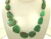 Graduated Natural Rough-Cut Australian Chrysoprase Swarovski Necklace 16"-24"