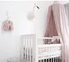 Sala Crianças Cama redonda Dome Bed Canopy Algodão Linho Mosquito net cortina para crianças Quarto de menina Comfort Decor