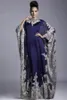 Vintage neue elegante Mutter der Braut Kleider Juwel Hals Spitzen Applikation mit Cape Wrap Long Sleeves formelle Partykleid Hochzeit Gastkleider