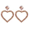 Partihandel-Y Fashion Luxury Designer Diamond Zircon Glittering Lovely Cute Heart Pendant Stud Örhängen för Kvinnor