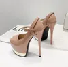 레드 특허 PU 가죽 울트라 하이힐 여성 디자이너 신발 누드 결혼식 신발 16cm 크기 (35) (40)에