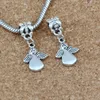 100pcs/lot Dangle Antique silver Cute Angel Alloy Charm Beads For Jewelry Making Bracelet Necklace Findings 12.2x30mm