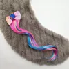 Desenhos animados imprimir clipes Unicorn arcos de cabelo com caudas borla para Crianças Meninas Cabelo Comprido colorido do partido peruca Acessórios de cabelo 50pcs 0902