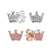 Magic Crown Stud Kolczyki do Pandora 925 Silver Fairy Princess Księżniczka Korona Proste Chic Osobowości Sterling Silver Kolczyki Kolczyki