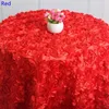 Várias cores de mesa redonda Rosette Bordado Tabela Tabela Cápsula 3D Design de Flores de Rosa para Festas de Casamento Rodada de Hotel Rodada