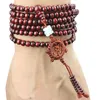 Tibetan Natural Sandalwood Buddhist Buddha Meditation 216 Beads Wood Prayer Bead Mala Bracelet Necklace