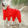 Haustier-Hunderegenmantel, reflektierende, wasserdichte Kleidung, hoher Kragen, Kapuzenoverall für kleine große Hunde, Regenmantel, Golden Retriever, Labrador