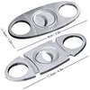 Pocket Cigar Cutter doppio dell'acciaio inossidabile lama del coltello Ghigliottina Forbici per la maggior parte formato di sigari accessori di fumo