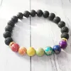 MG0428 New Design 7 Chakra Wrist Mala Protection Bracelet Fashion Yoga Bracelet for Women Buddha Lava Howlite Regalite Bracelet326P