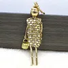 Fashion-Gold Silver Doll Pendant Long Necklace Crystal Jewelry Accessories For Women Child Christmas Gift