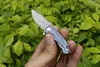 Högkvalitativ H015 Mini Liten Flipper Folding Kniv VG10 Damaskus Stålblad TC4 Titanlegering Handtag Kullager Knivar