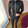 Custom Black Groom Tuxedos Slim Men Suits for Wedding Peaked Lapel Man Blazer Jacket Pants 2Piece Prom Party Terno Masculino Costume Homme