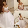 2019 Vintage Une Ligne Satin Hors Épaule Robes De Mariée Blanches Applique Dentelle Perlée Dos Nu Plus La Taille Pays Robes De Mariée De Mariée Vestios