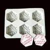 Soap Mold Silicone Oval baking Tool flower Handmade Honeycomb Pattern Soap Making Mould Tray 6 Cavity Big