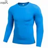 Running Jerseys Mens Quick Dry Fitness Compression Long Sleeve Baselayer Body Under Shirt Tight Sports Gym Wear Top Outdoor18401651