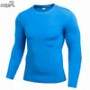 Running Jerseys Mens Quick Dry Fitness Compression Långärmad Baselager Body Under Shirt Traw Sports Gym Wear Top Outdoor18401651