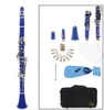 Clarinette ABS 17 clés bB clarinette binoculaire soprano plate avec chiffon de nettoyage gants 10 anches tournevis étui instrument à vent 6126789