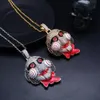 Verkoop van zirkoon sieraden ketting koperzirkoon vergulde zaag prachtige figuur clown hanger partij ketting3110986