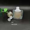500pcs Stand Up Plastpåse Förpackning Spoutpåse för Liquid Cream Provlagring 30 ml 50 ml 100ml Flip Lid Screw Cap