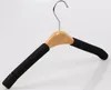 Houten hanger voor kleding antislip spons gevoerde stoffen hangers voor jassen shirts stoffen rek houders9912547