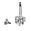 Bulkpartier 8 färger Dubbelrunda Zicron Stainless Steel Smycken Navel Barer Silver Belly Button Ring Navel Body Piercing Smycken