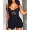 Zomer kant bodysuit vrouwen vintage sexy club feest jumpsuits holle vest tops casual off shoulder playsuit lichaam mujer # ss