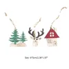 Decoraciones de Navidad 3 unids Ornamento de árbol Hit Color Classic Delicate Elk Tipo de Coche Madera DIY Craft Colgante Decoración del hogar