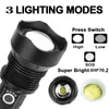 Super Powerful LED Flashlight XHP70 Tactical Torch USB Rechargeable Linterna Waterproof Lamp Ultra Bright Lantern Camping