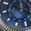 Top-versión de zona horaria N F Cielo de doble esfera azul real Cal.9001 automática 12 ventana pequeña pantalla punto rojo meses 326.934 para hombre-Watch limitada de relojes