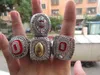 Ohio State 4 stks Voetbal Nationaal Kampioenschap Ring met Houten Display Box Souvenir Men Fan Gift Groothandel Drop Shipping