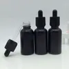 5/10/15/20/30/50/100 ml Flacons compte-gouttes en verre dépoli noir Conteneur d'huile essentielle E Flacon vide liquide