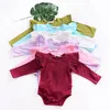 Baby Girls Rompers Fly Sleeve Girl Jumpsuits Long Sleeve Infant Romper Boutique kids Climbing Clothes Cute Kid Clothing 8 Colors DHW1935