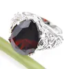 New Arrival Accessories Rings Statement Rings For Women And Men Gorgeous Red Garnet Gems Charm Topaz 925 Silver Rings r0344