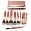 Make-up-Pinsel Diamond 10-teiliges Set Kosmetikpinsel mit Tasche Professioneller Make-up-Pinsel Powder Eye Foundation Blush Eyeliner Brow Brushes Kit