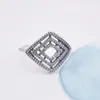 Autentiska 925 Sterling Silver Ringar Högkvalitativa Bröllopsmycken för Pandora Clear CZ Geometriska Linjer Ring med Original Box för Kvinnor Flickor