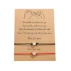 Bracelet avec souhait Carte Cadeau Femme Coeur d'amitié Bracelets de femmes Amitié voeux Bijoux Cartes-cadeaux
