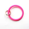 2 Styles Gold Powder in Silicone Bangle Key Ring Wrist Sports Keychain Bracelet Round Key Rings Colorful Keyring Hot Products