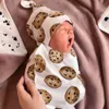 15590 Nyfödd spädbarn Baby swaddle wrap sovsäckar baby mjuk kokong sömn säck med hatt