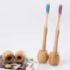 Travel case bamboo toothbrush natural biodegradable gourd type handle nylon sharpening charcoal hair hotel high quality